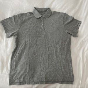 NWOT Bonobos men’s polo in heather grey pique with sky blue under collar